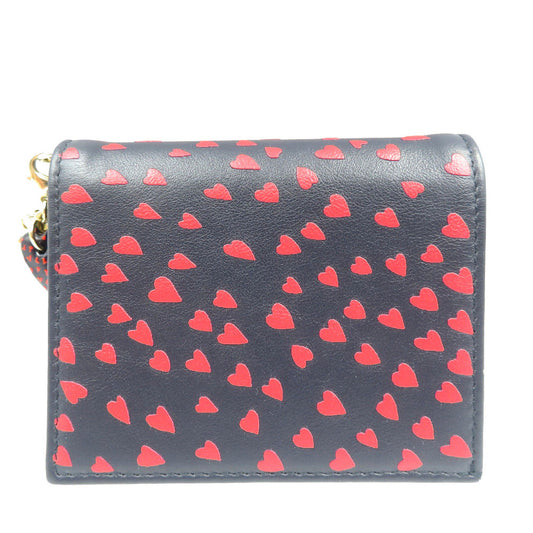 Christian Dior Bifold Wallet leather Navy Lady Dior Women Used Authentic