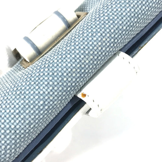 Dior Folded wallet Canvas / leather blue Bicolor logo W Hook Wallet  Women Used Authentic