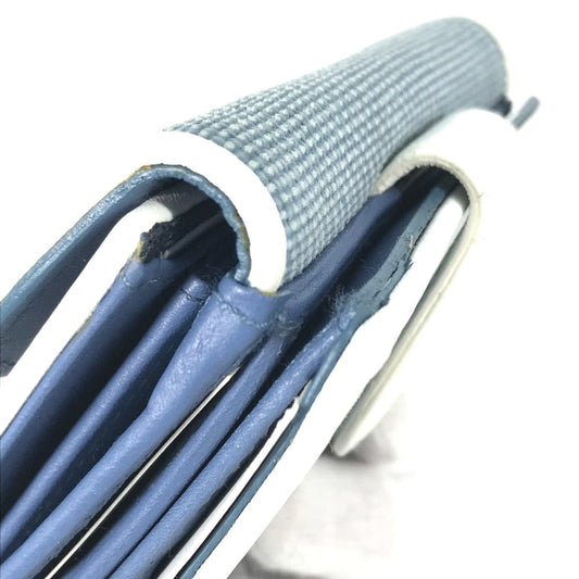 Dior Folded wallet Canvas / leather blue Bicolor logo W Hook Wallet  Women Used Authentic