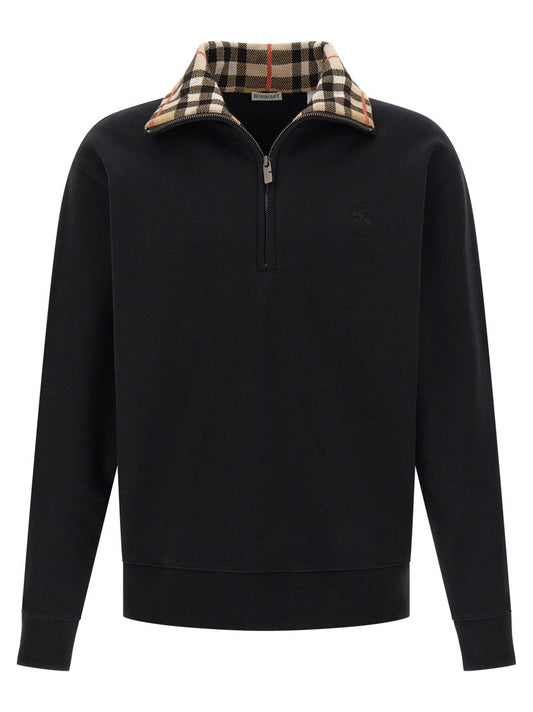 'Check' Neck Sweatshirt