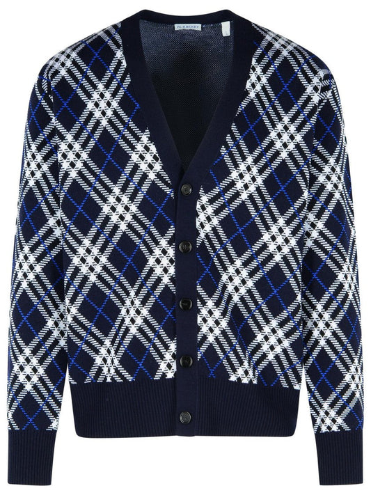 'George' Blue Wool Cardigan